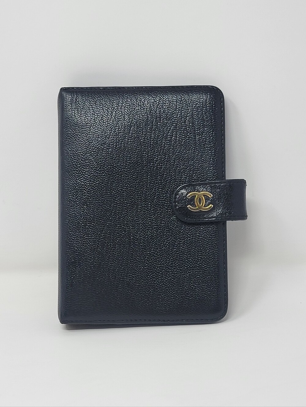 CHANEL CC Button Logo Leather Agenda Notebook Cover